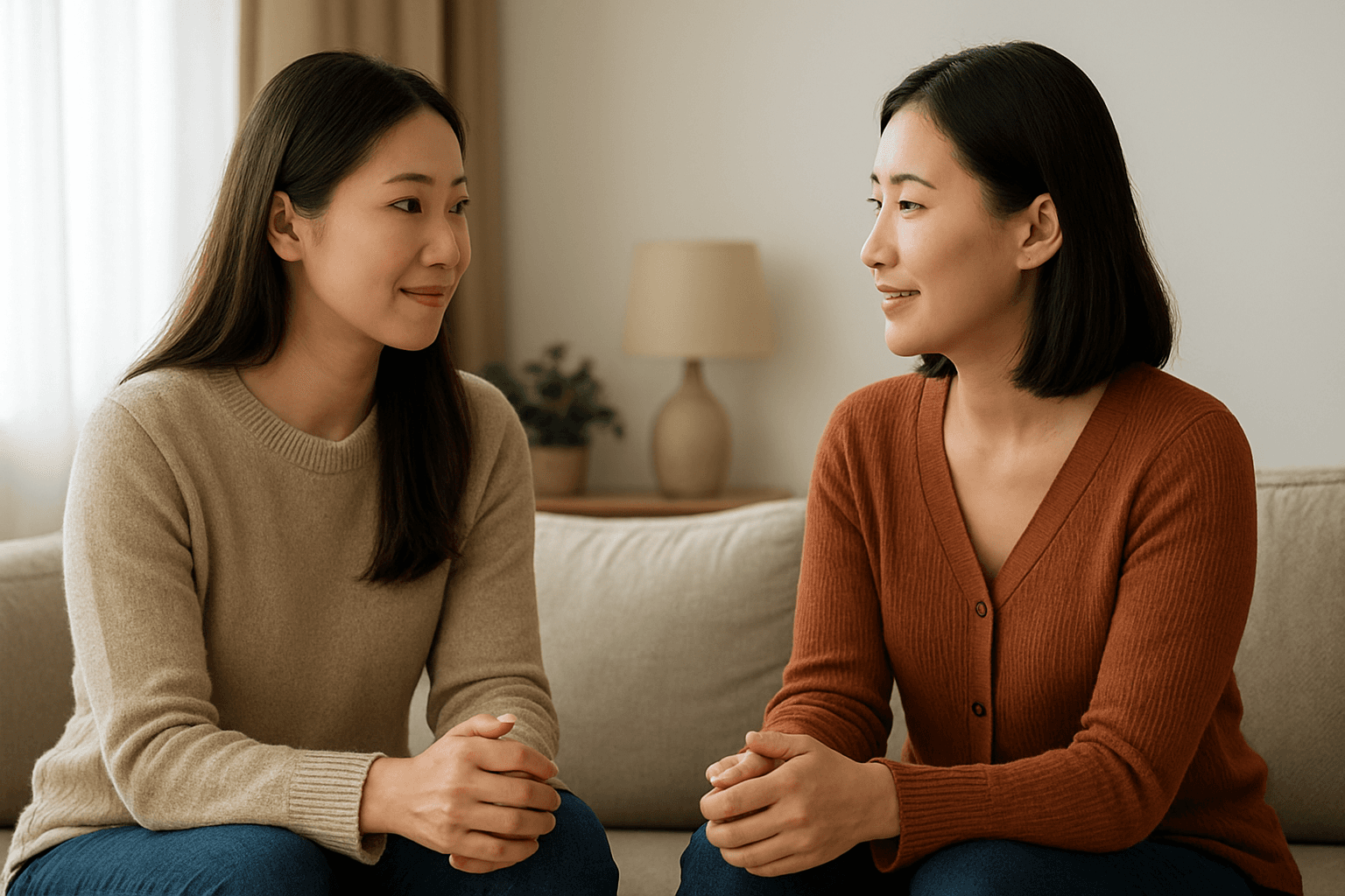 Một người đang thư giãn trên ghế sofa với tai nghe, tận hưởng khoảnh khắc bình yên